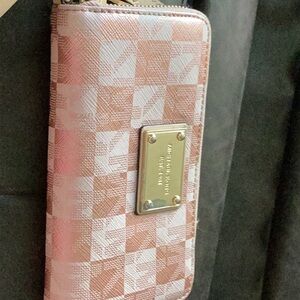 Michael Kors Blush and White Patterned Wallet